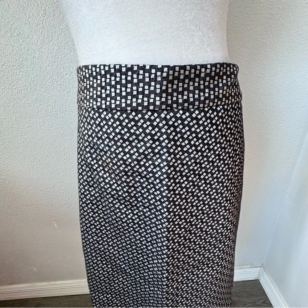 Coldwater Creek Skirt Dressy Black White Geometric A Line SZ 10 NWT